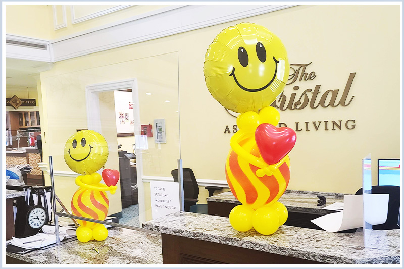 Valentines Day Balloon, Balloon Centerpiece at the Bristal Assisted Living Senior Center