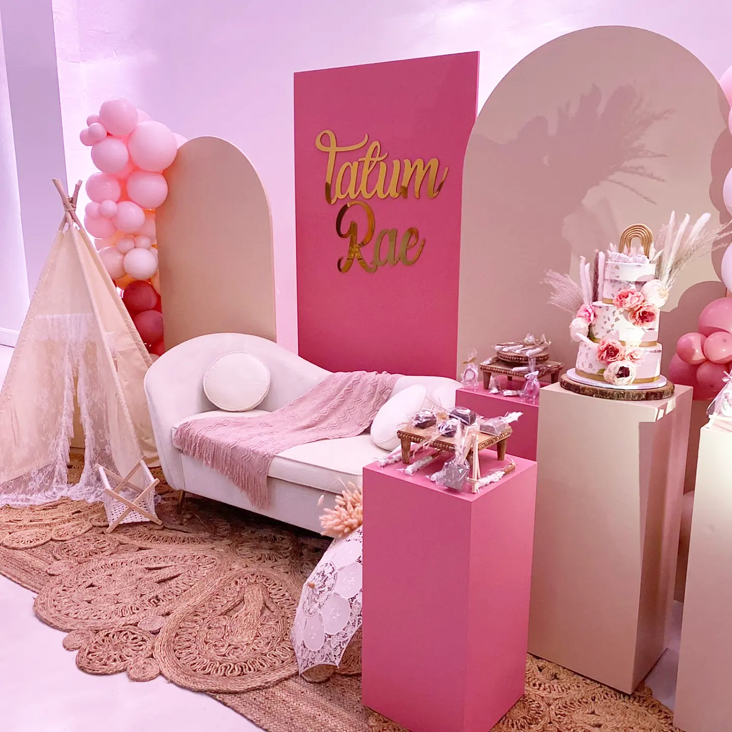 Boho Girl Baby Shower with Balloons